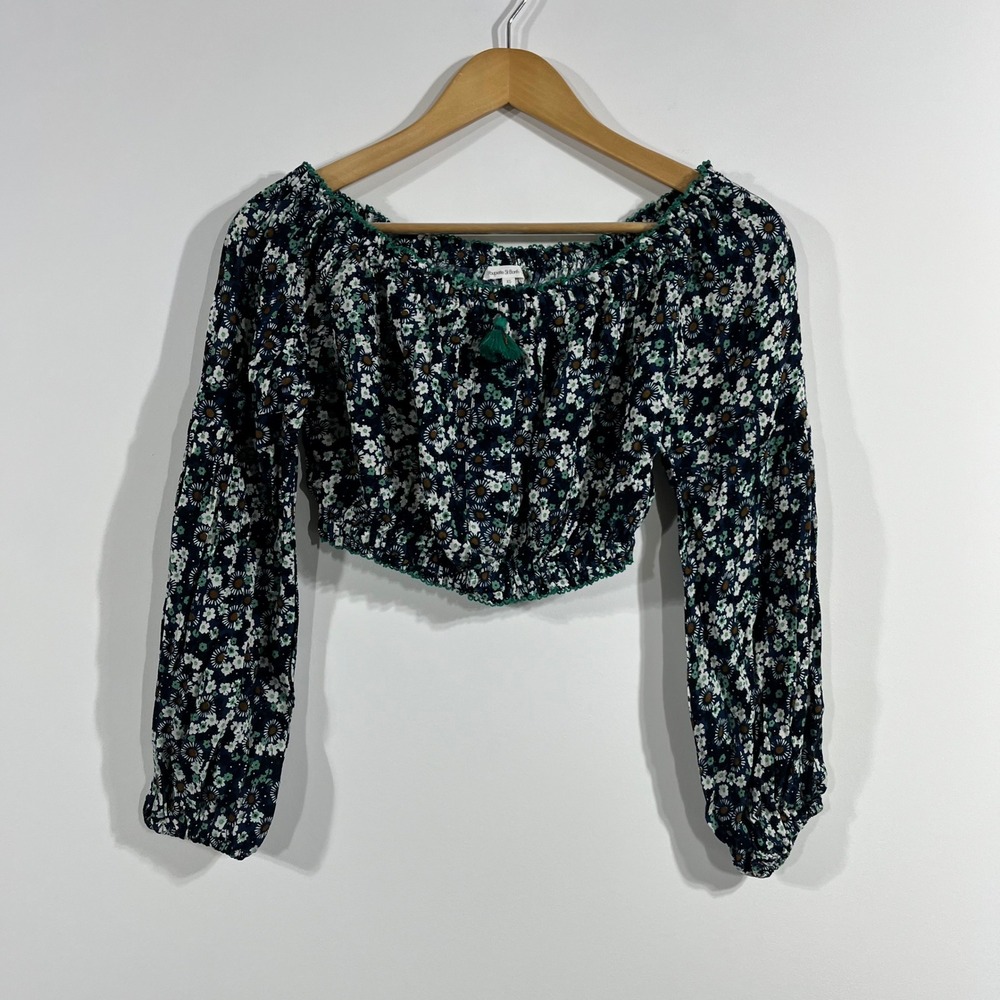 Poupette St Barth Boho Festival Floral Resort Fairy‎ Preppy Crop Top Womens XS